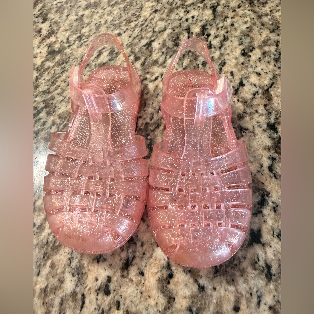 Sparkly Pink Kids Jelly Sandals